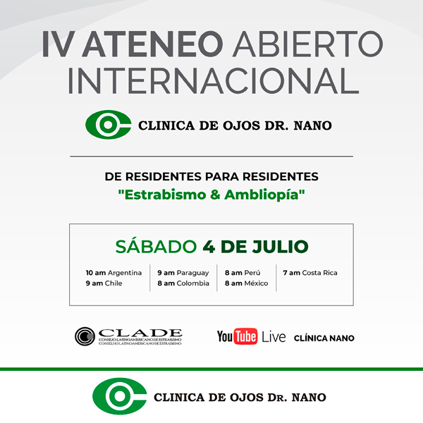 Nuevo Ateneo Abierto Internacional: «Estrabismo y Ambliopía» – Clínica Nano